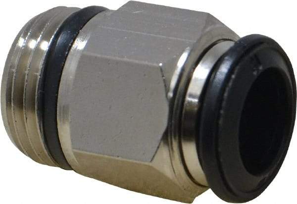 Alpha Technologies - 10mm Outside Diam, 3/8 Universal, Nickel Plated Brass Push-to-Connect Tube Male Connector - 250 Max psi, Tube to Universal Thread Connection, Buna O-Ring - Industrial Tool & Supply