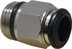 Alpha Technologies - 10mm Outside Diam, 3/8 Universal, Nickel Plated Brass Push-to-Connect Tube Male Connector - 250 Max psi, Tube to Universal Thread Connection, Buna O-Ring - Industrial Tool & Supply