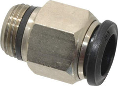 Alpha Technologies - 12mm Outside Diam, 3/8 Universal, Nickel Plated Brass Push-to-Connect Tube Male Connector - 250 Max psi, Tube to Universal Thread Connection, Buna O-Ring - Industrial Tool & Supply