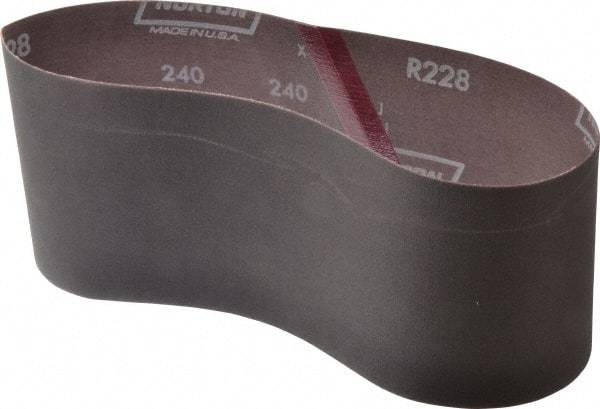 Norton - 4" Wide x 24" OAL, 240 Grit, Aluminum Oxide Abrasive Belt - Aluminum Oxide, Very Fine, Coated, Series R228 - Industrial Tool & Supply