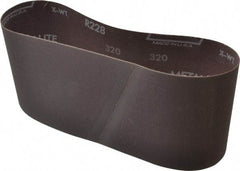 Norton - 4" Wide x 24" OAL, 320 Grit, Aluminum Oxide Abrasive Belt - Aluminum Oxide, Extra Fine, Coated, Series R228 - Industrial Tool & Supply