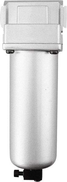 PRO-SOURCE - 1" Port, 10.43" High x 3.54" Wide Heavy Duty Filter with Aluminum Bowl, Automatic Drain - 230 SCFM, 140 Max psi, 140°F Max Temp, Modular Connection, 5.6 oz Bowl Capacity - Industrial Tool & Supply