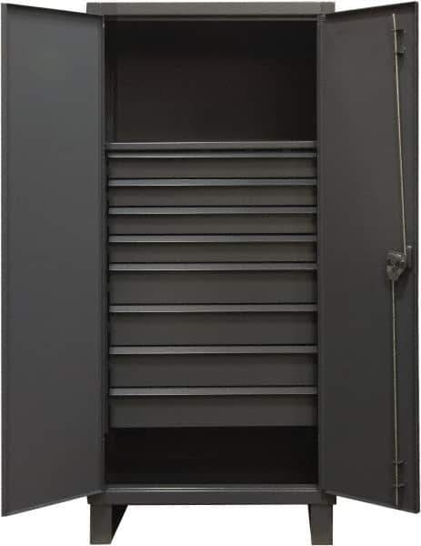 Durham - 1 Shelf Locking Storage Cabinet - Steel, 36" Wide x 24" Deep x 78" High, Gray - Industrial Tool & Supply