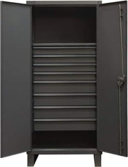 Durham - 1 Shelf Locking Storage Cabinet - Steel, 36" Wide x 24" Deep x 78" High, Gray - Industrial Tool & Supply