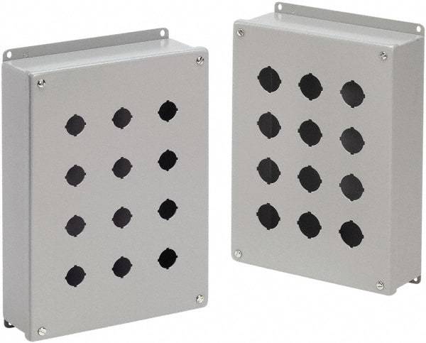 nVent Hoffman - 1 Hole, 1.2 Inch Hole Diameter, Stainless Steel Pushbutton Switch Enclosure - 4-1/2 Inch High x 3.47 Inch Wide x 2-3/4 Inch Deep, 12, 13, 4X NEMA Rated - Industrial Tool & Supply