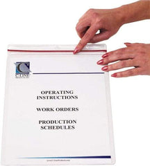 C-LINE - 15 Piece Clear Zipper Shop Ticket Holder - 12" High x 9" Wide - Industrial Tool & Supply