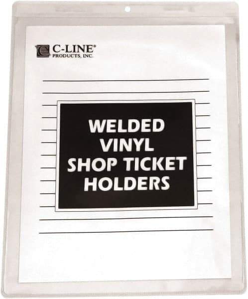 C-LINE - 50 Piece Clear Shop Ticket Holder - 8" High x 5" Wide - Industrial Tool & Supply