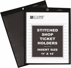 C-LINE - 25 Piece Clear Stitched Shop Ticket Holder - 14" High x 11" Wide - Industrial Tool & Supply