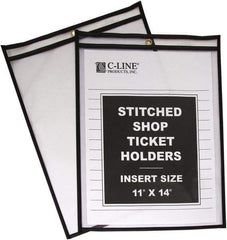 C-LINE - 25 Piece Clear Stitched Shop Ticket Holder - 17" High x 11" Wide - Industrial Tool & Supply