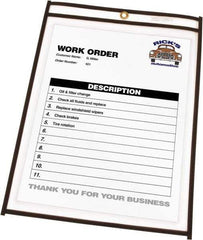 C-LINE - 25 Piece Clear Stitched Shop Ticket Holder - 11" High x 8-1/2" Wide - Industrial Tool & Supply