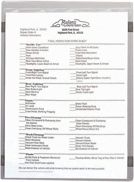 C-LINE - 15 Piece Clear Shop Ticket Holder - 11" High x 8-1/2" Wide - Industrial Tool & Supply