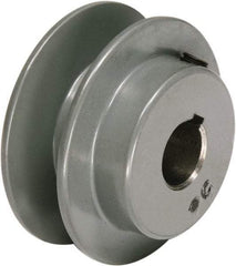 TB Wood's - 5/8" Bore, 1-3/32 Long, 2.65" Outside Diam, Finished Bore Single Groove V Belt Sheave - 7/8" Wide, 2.3 Belt Pitch B, 1.9" Pitch Diam of 4L Belt - Industrial Tool & Supply