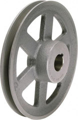 TB Wood's - 1" Bore, 1-3/16 Long, 4.95" Outside Diam, Finished Bore Single Groove V Belt Sheave - 7/8" Wide, 4.6 Belt Pitch B, 4.2" Pitch Diam of 4L Belt - Industrial Tool & Supply