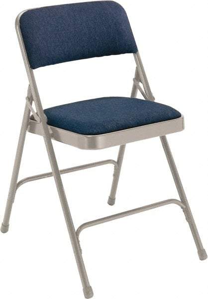 NPS - 18-3/4" Wide x 20-1/4" Deep x 29-1/2" High, Fabric Folding Chair with Fabric Padded Seat - Imperial Blue - Industrial Tool & Supply