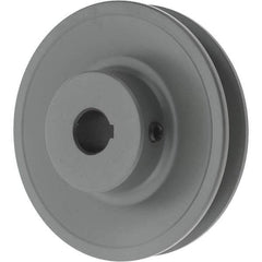 TB Wood's - 5/8" Bore, 1-5/32 Long, 3.95" Outside Diam, Finished Bore Single Groove V Belt Sheave - 3/4" Wide, 3.36" Pitch Diam of 3L Belt, 3.7" Pitch Diam of 4L Belt - Industrial Tool & Supply