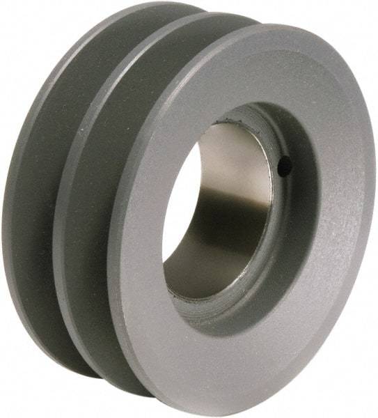 TB Wood's - 2 Groove, 1/2 to 1-1/2 Bore Diam, 3.35" Outside Diam, QD Bushed V Belt Sheave - 2.6 A Diam Belt Pitch - Industrial Tool & Supply
