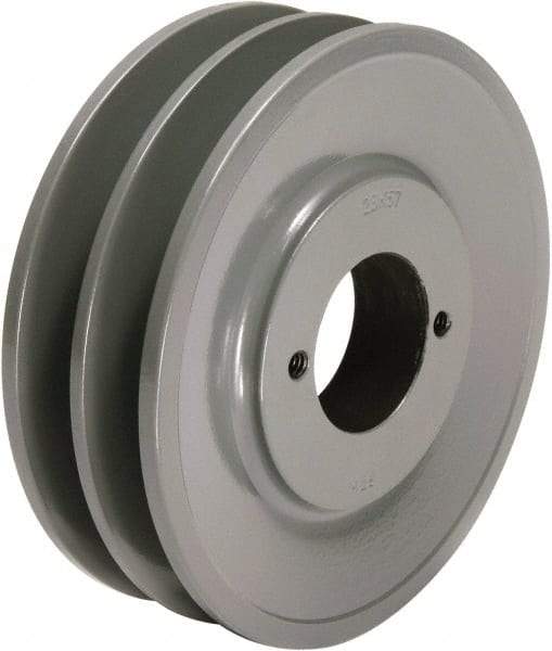 TB Wood's - 2 Groove, 1/2 to 1-1/2 Bore Diam, 5.45" Outside Diam, QD Bushed V Belt Sheave - 4.7 A Diam Belt Pitch - Industrial Tool & Supply