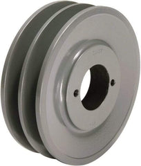 TB Wood's - 2 Groove, 1/2 to 1-1/2 Bore Diam, 4.95" Outside Diam, QD Bushed V Belt Sheave - 4.2 A Diam Belt Pitch - Industrial Tool & Supply