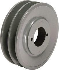 TB Wood's - 2 Groove, 1/2 to 1-1/2 Bore Diam, 4.45" Outside Diam, QD Bushed V Belt Sheave - 3.7 A Diam Belt Pitch - Industrial Tool & Supply