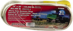 Erickson Manufacturing - 30' Long x 10" Wide, 125,000 Lb Basket Capacity, Polyester Blend Web Sling - White - Industrial Tool & Supply