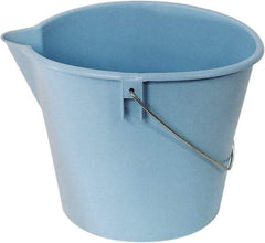 Ability One - 10 Qt, Plastic Round Blue Single Pail with Pour Spout - Handle Included - Industrial Tool & Supply