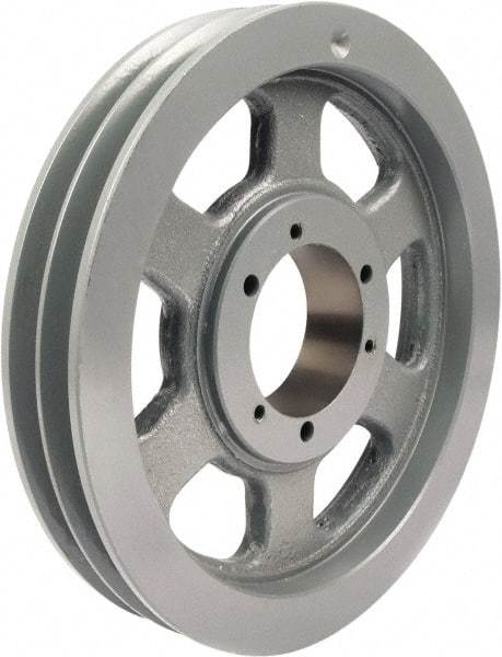 TB Wood's - 2 Groove, 1/2 to 2-1/2 Bore Diam, 10.9" Outside Diam, QD Bushed V Belt Sheave - 10.9 5V Diam Belt Pitch - Industrial Tool & Supply