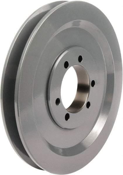 TB Wood's - 1 Groove, 1/2 to 1-5/8 Bore Diam, 6-1/2" Outside Diam, QD Bushed V Belt Sheave - 6.50 3V Diam Belt Pitch - Industrial Tool & Supply