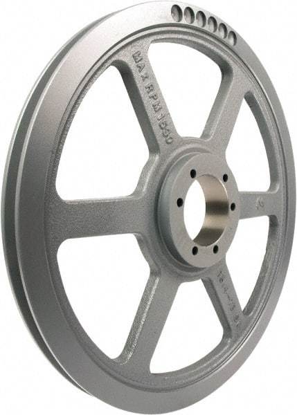 TB Wood's - 1 Groove, 1/2 to 2-1/2 Bore Diam, 16.35" Outside Diam, QD Bushed V Belt Sheave - 15.6 A Diam Belt Pitch - Industrial Tool & Supply