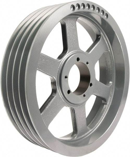 TB Wood's - 4 Groove, 1/2 to 2-1/2 Bore Diam, 12-3/4" Outside Diam, QD Bushed V Belt Sheave - 12.0 A Diam Belt Pitch - Industrial Tool & Supply