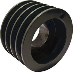 TB Wood's - 4 Groove, 1/2 to 2-15/16 Bore Diam, 6.4" Outside Diam, QD Bushed V Belt Sheave - 6.00 C Diam Belt Pitch - Industrial Tool & Supply