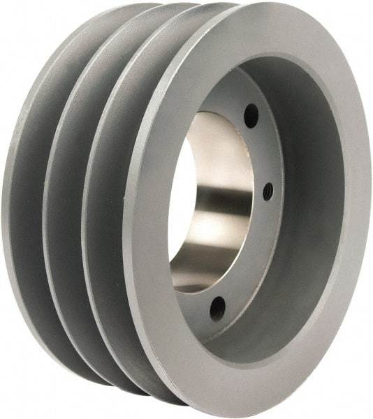TB Wood's - 3 Groove, 1/2 to 1-5/8 Bore Diam, 3.15" Outside Diam, QD Bushed V Belt Sheave - 3.20 3V Diam Belt Pitch - Industrial Tool & Supply