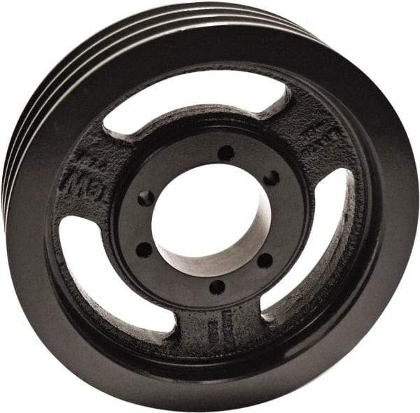 TB Wood's - 3 Groove, 1/2 to 2-1/2 Bore Diam, 9-3/4" Outside Diam, QD Bushed V Belt Sheave - 9.0 A Diam Belt Pitch - Industrial Tool & Supply