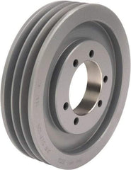 TB Wood's - 3 Groove, 1/2 to 1-15/16 Bore Diam, 7.15" Outside Diam, QD Bushed V Belt Sheave - 6.4 A Diam Belt Pitch - Industrial Tool & Supply