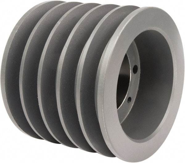 TB Wood's - 5 Groove, 7/8 to 3-1/2 Bore Diam, 10.4" Outside Diam, QD Bushed V Belt Sheave - 10.00 C Diam Belt Pitch - Industrial Tool & Supply