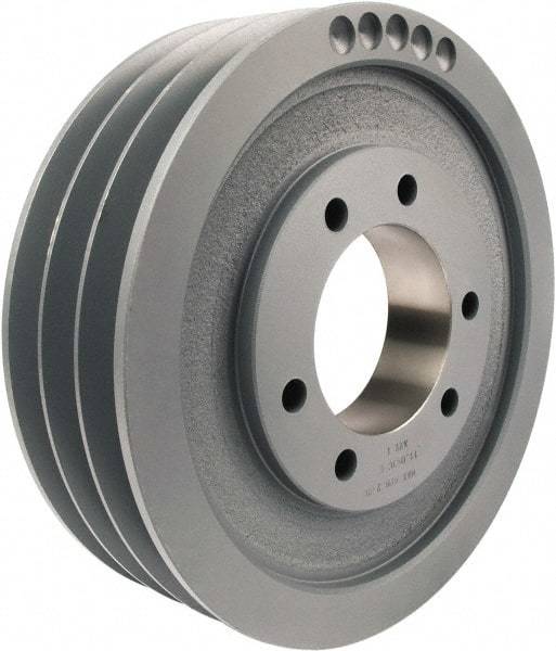 TB Wood's - 3 Groove, 7/8 to 3-1/2 Bore Diam, 14.4" Outside Diam, QD Bushed V Belt Sheave - 14.00 C Diam Belt Pitch - Industrial Tool & Supply