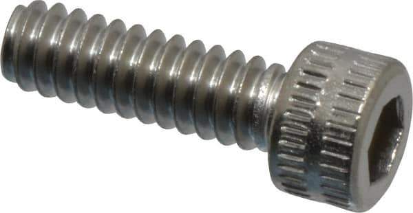 Made in USA - #4-40 UNC Hex Socket Drive, Socket Cap Screw - Grade 18-8 Stainless Steel, Uncoated, 3/8" Length Under Head - Industrial Tool & Supply
