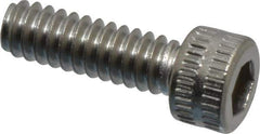 Made in USA - #4-40 UNC Hex Socket Drive, Socket Cap Screw - Grade 18-8 Stainless Steel, Uncoated, 3/8" Length Under Head - Industrial Tool & Supply