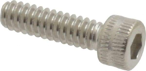 Made in USA - #6-32 UNC Hex Socket Drive, Socket Cap Screw - Grade 18-8 Stainless Steel, Uncoated, 1/2" Length Under Head - Industrial Tool & Supply