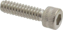 Made in USA - #6-32 UNC Hex Socket Drive, Socket Cap Screw - Grade 18-8 Stainless Steel, Uncoated, 1/2" Length Under Head - Industrial Tool & Supply