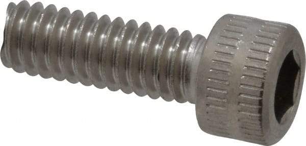 Made in USA - #8-32 UNC Hex Socket Drive, Socket Cap Screw - Grade 18-8 Stainless Steel, Uncoated, 1/2" Length Under Head - Industrial Tool & Supply