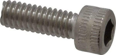 Made in USA - #8-32 UNC Hex Socket Drive, Socket Cap Screw - Grade 18-8 Stainless Steel, Uncoated, 1/2" Length Under Head - Industrial Tool & Supply