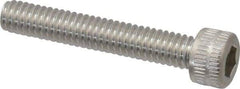 Made in USA - #8-32 UNC Hex Socket Drive, Socket Cap Screw - Grade 18-8 Stainless Steel, Uncoated, 1" Length Under Head - Industrial Tool & Supply