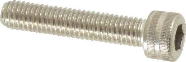 Made in USA - #10-32 UNF Hex Socket Drive, Socket Cap Screw - Grade 18-8 Stainless Steel, Uncoated, 1" Length Under Head - Industrial Tool & Supply
