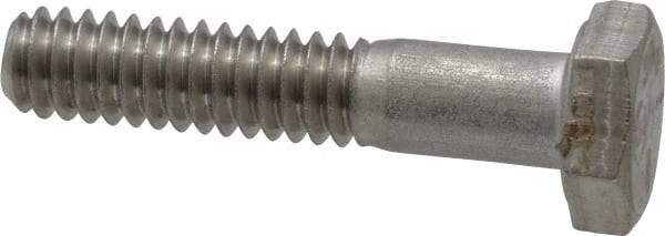 Made in USA - 1/4-20 UNC, 1-1/4" Length Under Head Hex Head Cap Screw - Grade 18-8 Stainless Steel, Uncoated, 7/16" Hex - Industrial Tool & Supply