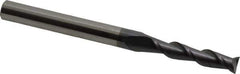 Accupro - 7/32", 1" LOC, 1/4" Shank Diam, 3" OAL, 2 Flute, Solid Carbide Square End Mill - Single End, AlTiN Finish, Spiral Flute, 40° Helix, Centercutting, Right Hand Cut, Right Hand Flute - Industrial Tool & Supply