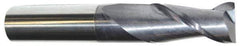 Accupro - 1", 2-1/4" LOC, 1" Shank Diam, 5" OAL, 2 Flute, Solid Carbide Square End Mill - Single End, AlTiN Finish, Spiral Flute, 40° Helix, Centercutting, Right Hand Cut, Right Hand Flute - Industrial Tool & Supply
