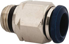 Alpha Technologies - 3/8" Outside Diam, 1/4 Universal Thread, Nickel Plated Brass Push-to-Connect Male Connector - 250 Max psi, Tube to Universal Thread Connection, Buna O-Ring - Industrial Tool & Supply