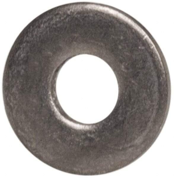 Made in USA - #0 Screw, Grade 300 Stainless Steel Standard Flat Washer - 0.078" ID x 0.188" OD, 0.016" Thick, Passivated Finish, Meets Military Specifications - Industrial Tool & Supply