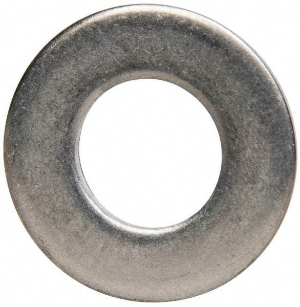 Made in USA - 1/2" Screw, Grade 300 Stainless Steel Standard Flat Washer - 0.531" ID x 1.062" OD, 0.074" Thick, Plain Finish, Meets Military Specifications - Industrial Tool & Supply