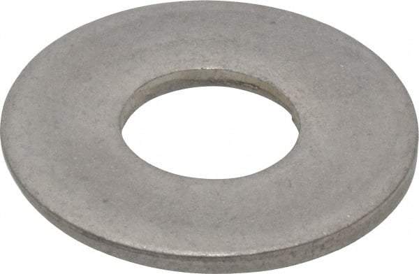 Made in USA - 1" Screw, Grade 300 Stainless Steel Standard Flat Washer - 1.062" ID x 2-1/2" OD, 0.136" Thick, Passivated Finish, Meets Military Specifications - Industrial Tool & Supply